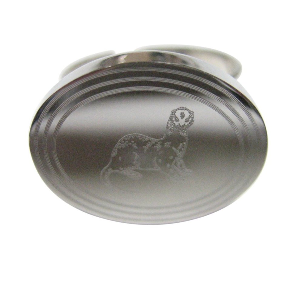 Etched Oval Ferret Adjustable Size Ring